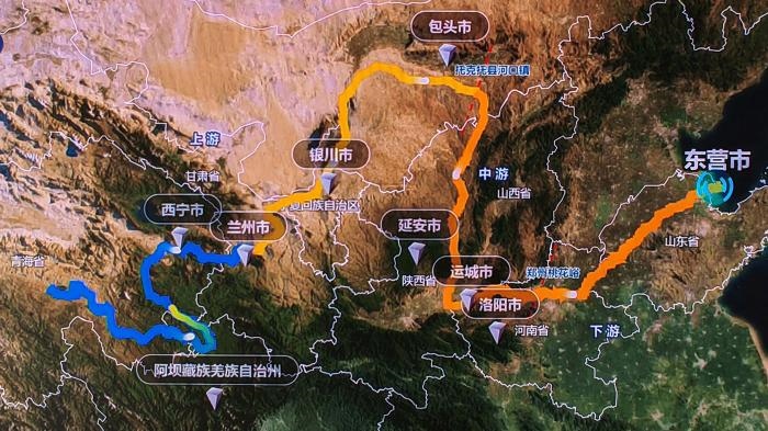 △黃河發(fā)源于青藏高原，呈“幾”字形流經(jīng)青海、四川、甘肅、寧夏、內(nèi)蒙古、山西、陜西、河南、山東9省區(qū)，全長5464公里。(資料圖)