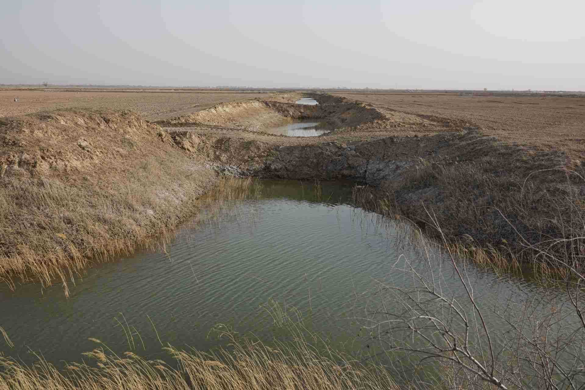 堵塞的排堿渠。 人民網(wǎng)記者 游天燚攝