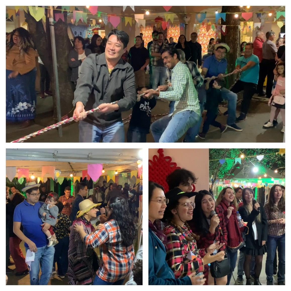 參與者在活動中體驗巴西豐收節(jié)文化元素。（圣保羅州立大學孔子學院供圖）