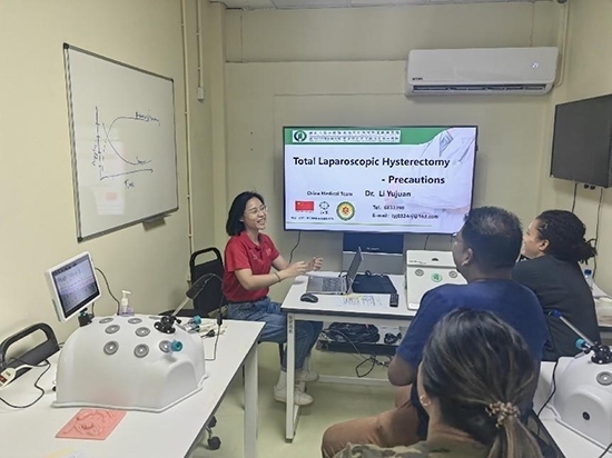 培訓(xùn)現(xiàn)場。第18期援圭亞那醫(yī)療隊供圖