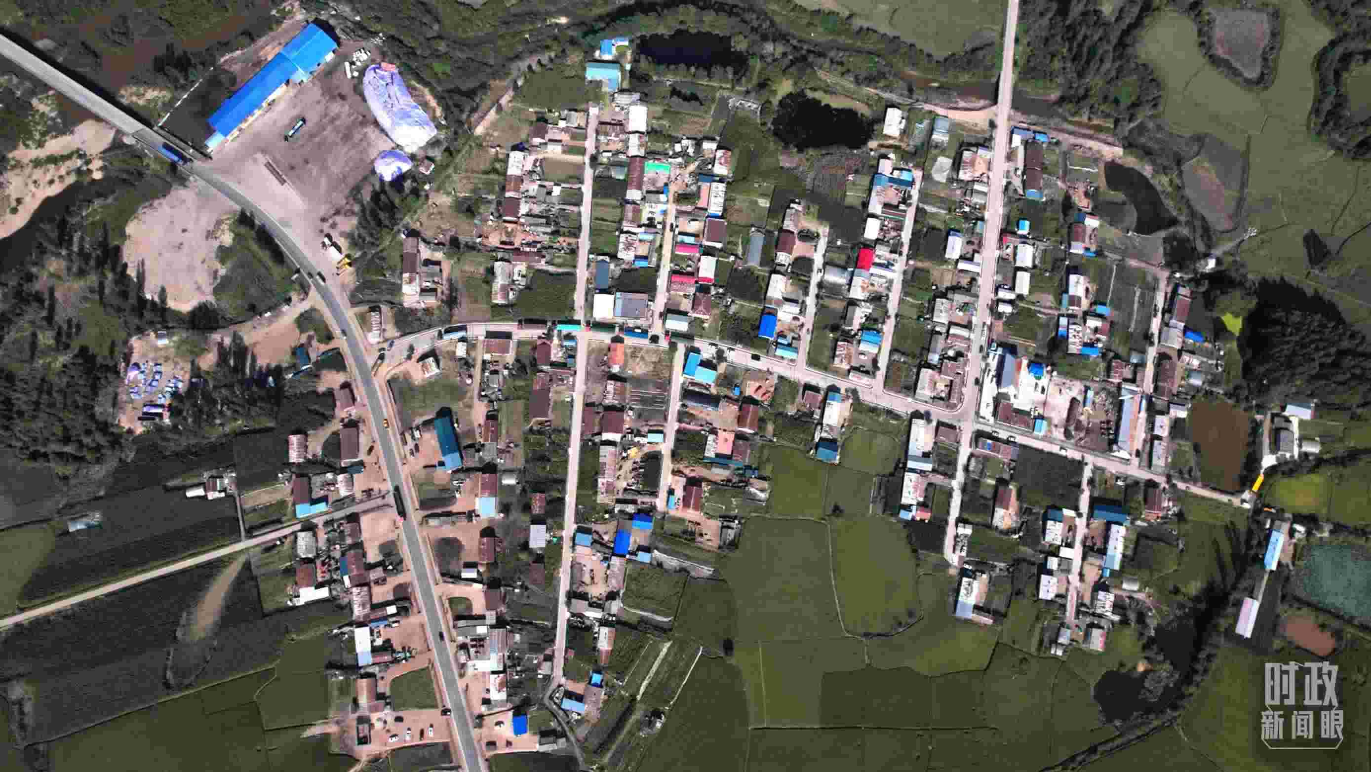 △9月7日，龍王廟村航拍。（總臺國廣記者李晉拍攝）