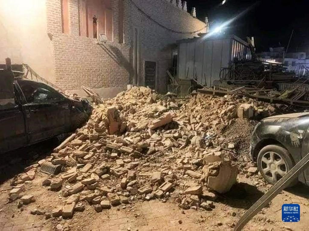 這是9月9日在摩洛哥南部城市馬拉喀什拍攝的震后景象。新華社發(fā)