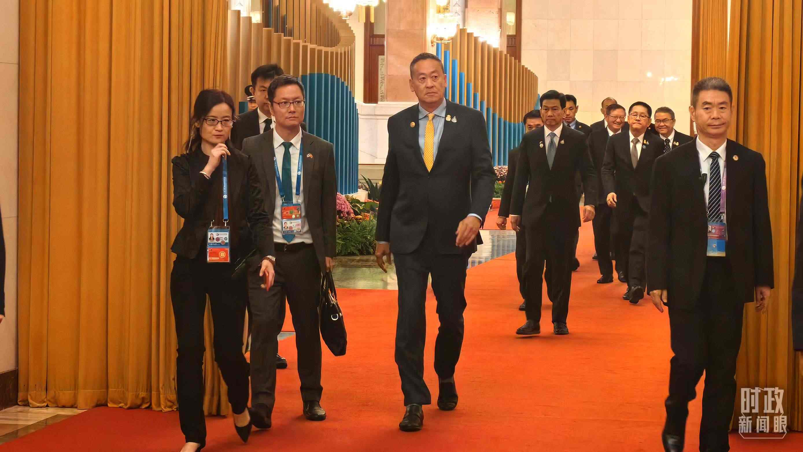 △即將參加會見的泰國總理賽塔。（總臺央廣記者潘毅拍攝）