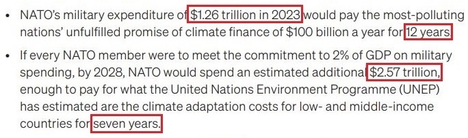 看看北約的“碳足跡”，就知道西方的氣候承諾有多扯