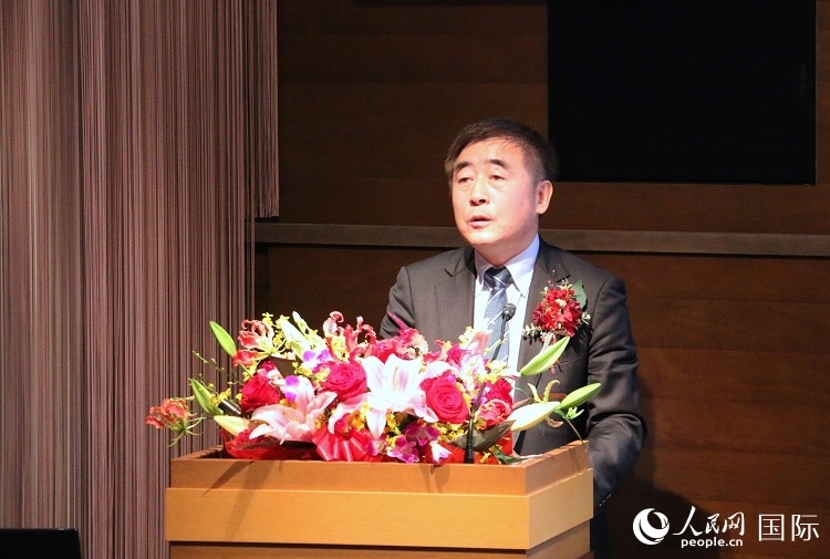 科盟會(huì)長(zhǎng)楊克儉發(fā)表致辭。人民網(wǎng) 許可攝