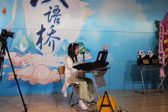 參賽選手在比賽中進(jìn)行中華才藝展示。