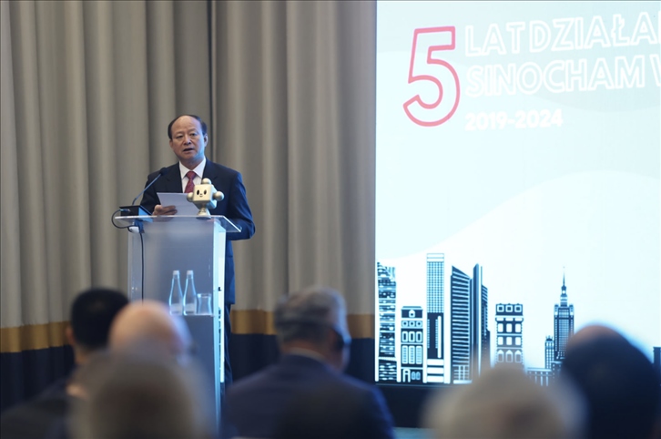 中國(guó)貿(mào)促會(huì)副會(huì)長(zhǎng)陳建安致辭。中國(guó)貿(mào)促會(huì)駐波蘭代表處供圖