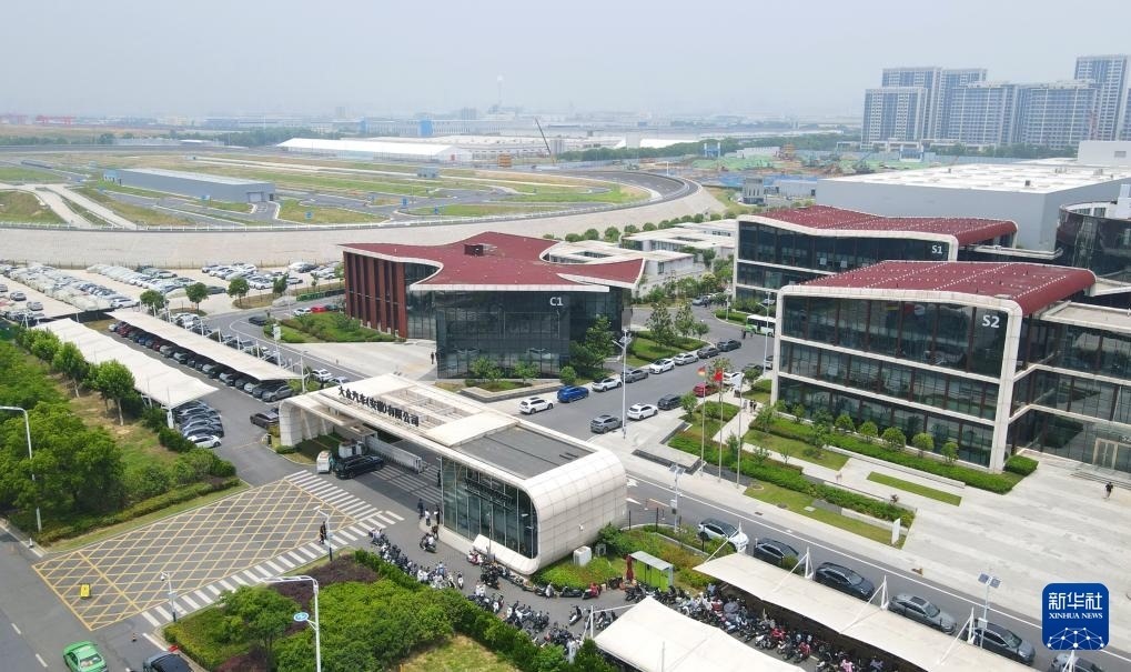 大眾汽車（安徽）有限公司外景（無人機照片，2024年6月7日攝）。新華社記者 郭晨 攝