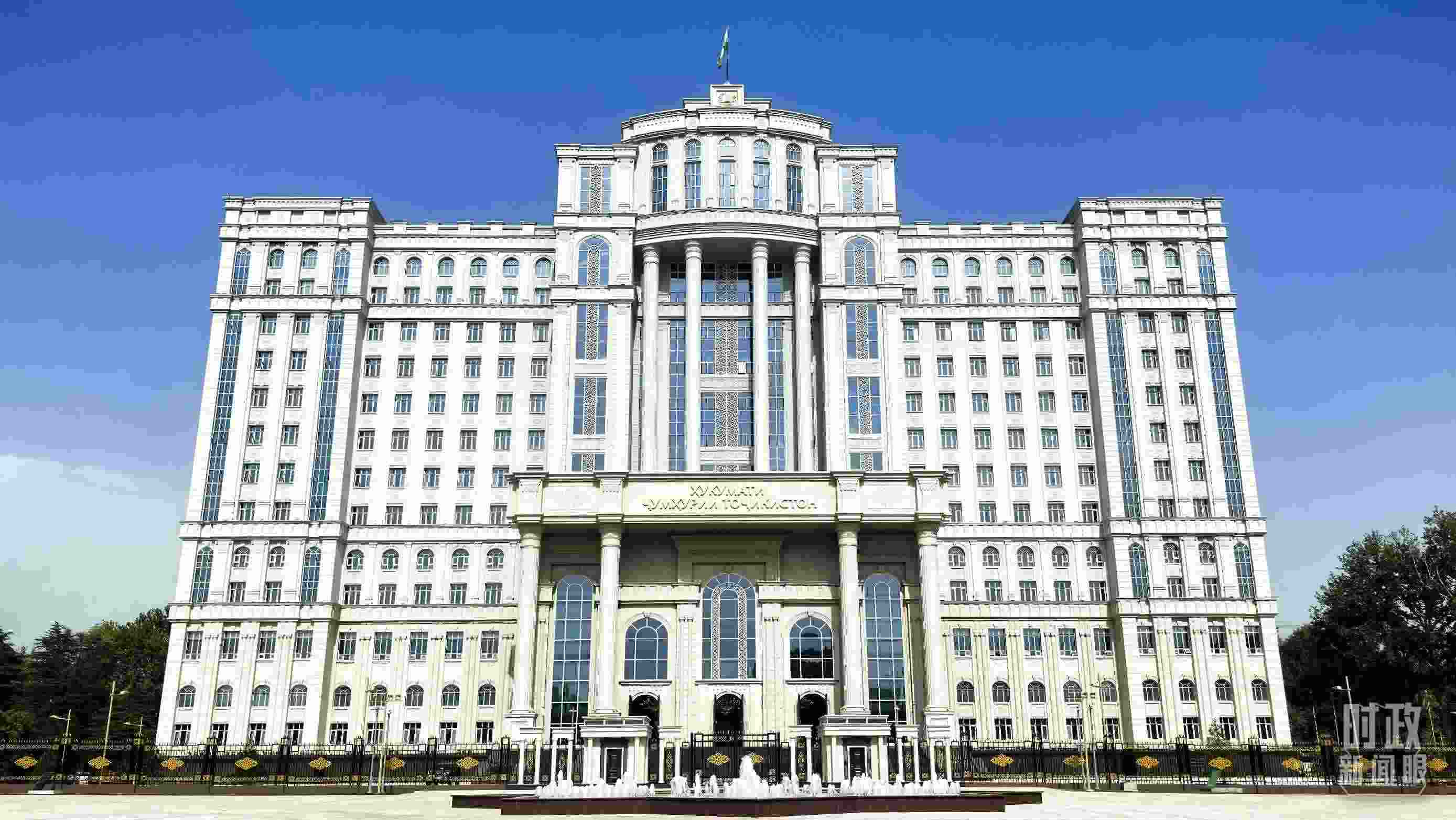 △中方援建塔政府大樓。（總臺央視記者鄂介甫拍攝）