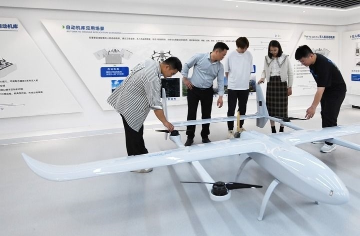 這是中科安飛（合肥）科技有限公司生產(chǎn)的無人機產(chǎn)品。（2024年5月16日攝）新華社發(fā)（郭如琦 攝）
