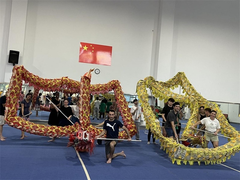 在中國和巴西共迎兩國建交50周年之際，巴西圣保羅州立大學孔子學院今年7月成功組織多批、近40名巴西青少年來華進行短期訪問交流，圖為訪問團成員在中國參加文化體驗活動。 巴西圣保羅州立大學孔子學院供圖