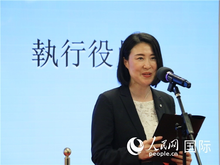 日本航空株式會社執(zhí)行役員西原口香織致辭。人民網(wǎng) 許可攝