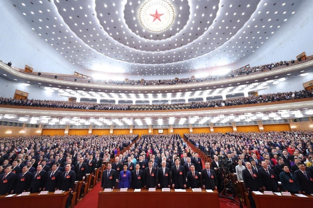 2024年3月5日，第十四屆全國人民代表大會(huì)第二次會(huì)議在北京人民大會(huì)堂開幕。新華社記者 黃敬文 攝