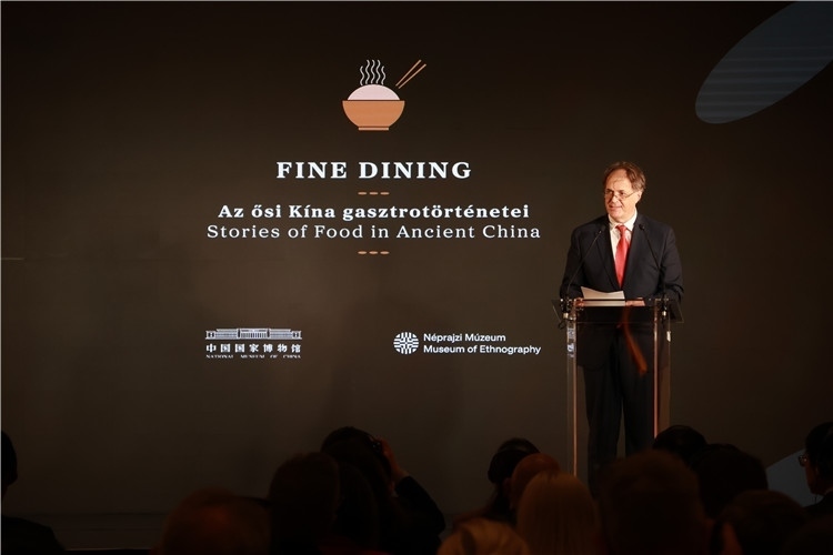 匈牙利文化和創(chuàng)新部副國務(wù)秘書喬鮑致辭。圖片由中國駐匈牙利大使館提供。