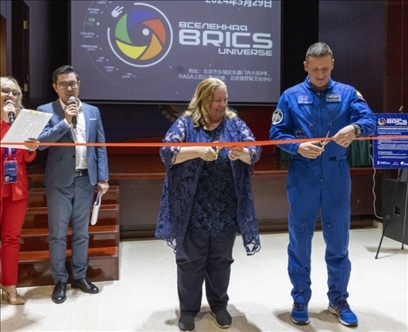 5月29日，“宇宙·金磚國(guó)家”圖片巡回展在北京舉辦。 北京俄羅斯文化中心供圖