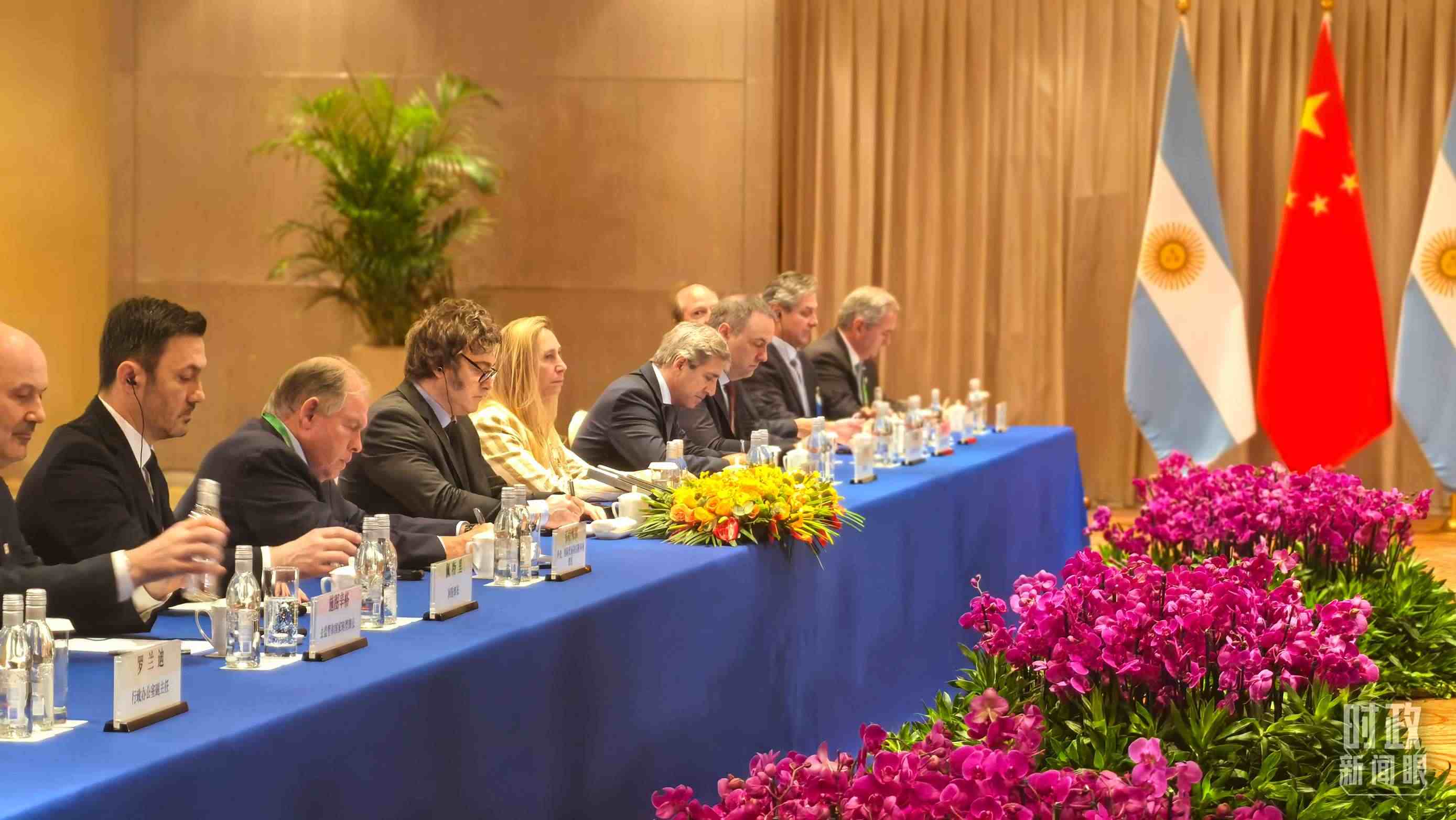 習(xí)主席會見阿根廷總統(tǒng)米萊現(xiàn)場。（總臺央廣記者潘毅拍攝）