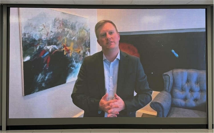 麥克弗森部長通過視頻表達對中南基建合作前景和未來了良好祝愿。中國銀行約翰內(nèi)斯堡分行供圖