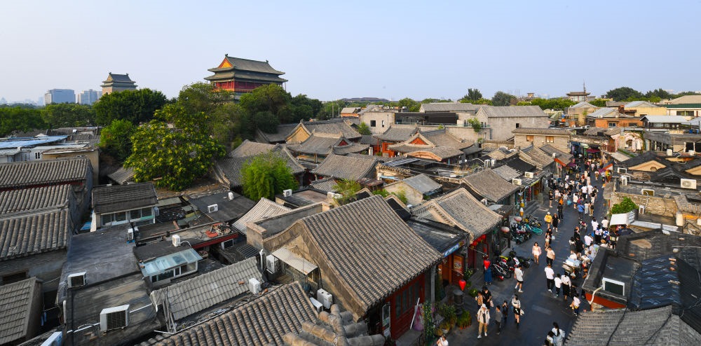 遠眺鐘鼓樓。新華社記者 陳鐘昊 攝