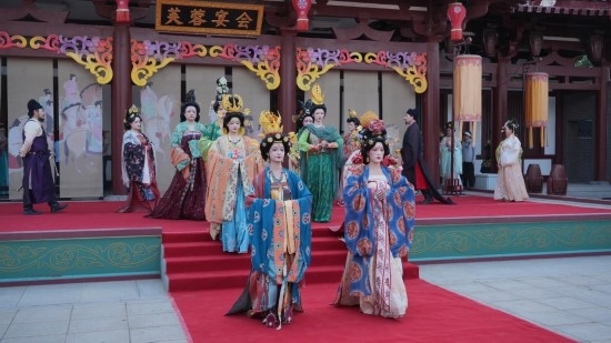 大唐芙蓉園舉辦的漢服展演活動。受訪者供圖