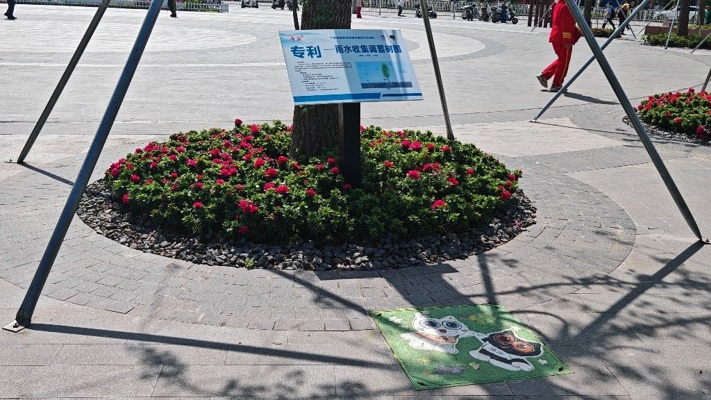 廣安“雨水收集調(diào)蓄樹池”，已在市內(nèi)公園落地運(yùn)用。受訪者供圖