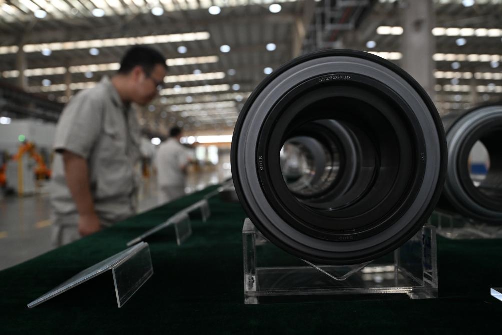 這是洛陽(yáng)軸承集團(tuán)股份有限公司生產(chǎn)的軸承產(chǎn)品。新華社記者 李嘉南 攝