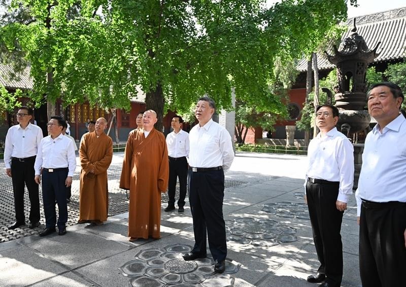 △2025年5月19日，習(xí)近平總書記在河南洛陽(yáng)白馬寺考察。